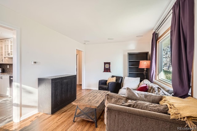 living room featuring light hardwood / wood-style floors