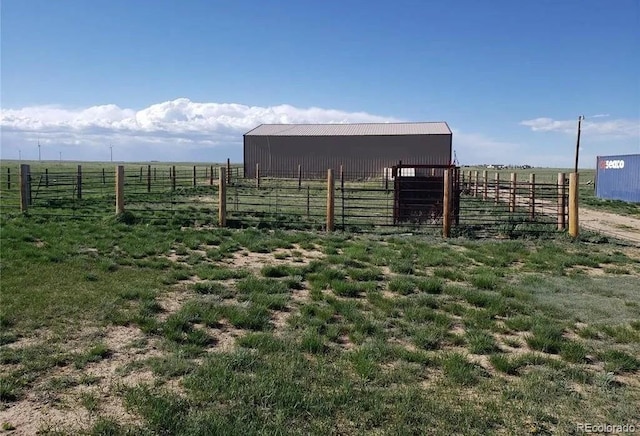 exterior space featuring a rural view