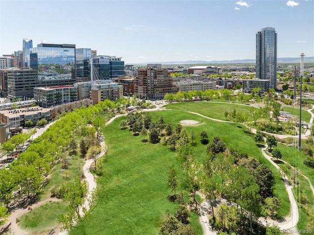 view of urban area featuring a park