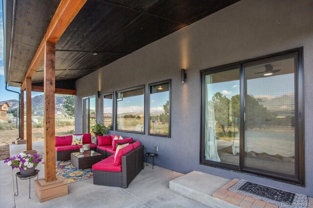 view of patio featuring outdoor lounge area