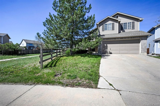 11191 W Crestline Dr, Littleton, CO 80127 - view of front of property with concrete driveway, brick siding, a garage, and a shingled roof