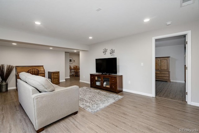 living room featuring hardwood / wood-style floors