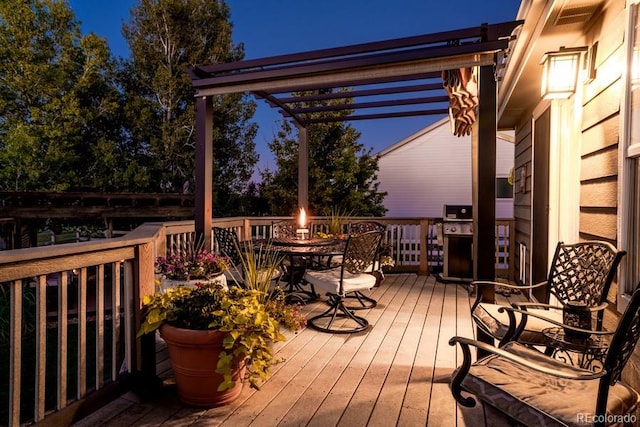 wooden deck with a pergola