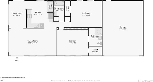 1021 Lodge Pole Dr, Black Hawk, CO 80422 - view of home floor plan