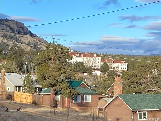 aerial view featuring a mountain view