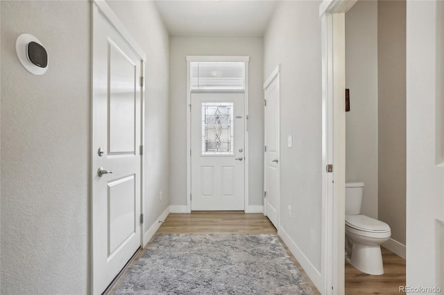 doorway featuring light hardwood / wood-style flooring