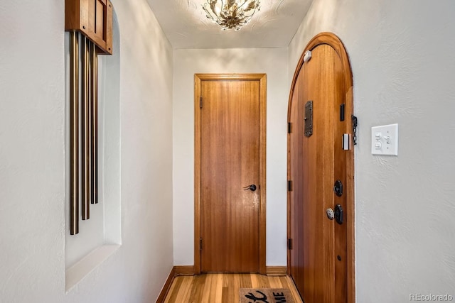 hall featuring light hardwood / wood-style floors