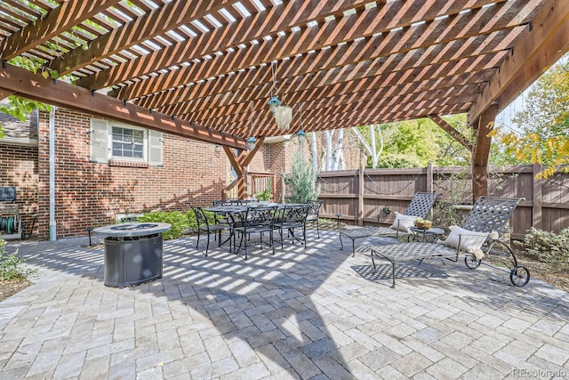 view of patio with a pergola