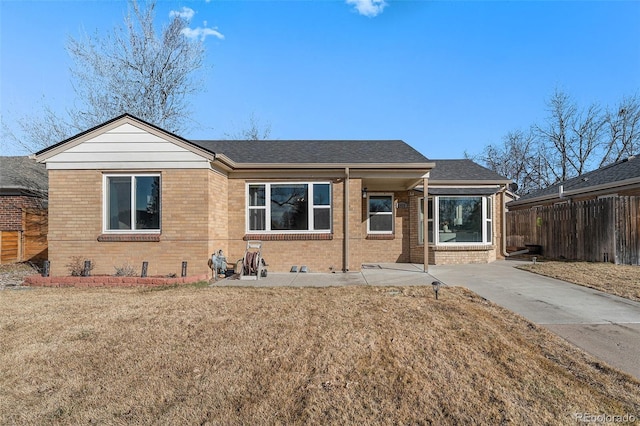 view of front of home with a front yard