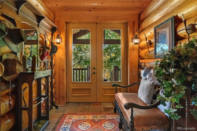 3115 State Highway 9, Guffey, CO 80820 - doorway with french doors, wooden ceiling, and tile patterned flooring