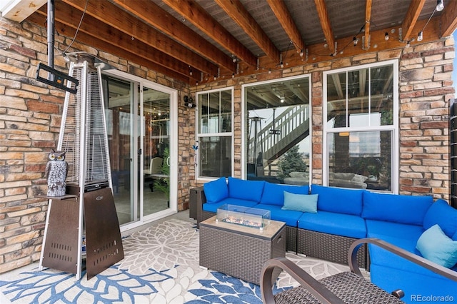 view of patio / terrace with an outdoor living space