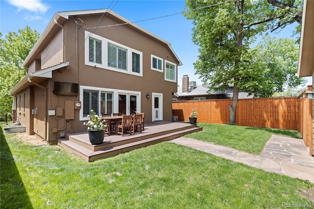 1366 S Vine St, Denver, CO 80210 - rear view of property with a deck, stucco siding, and french doors