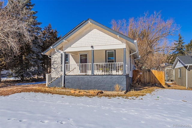 bungalow-style house with a porch