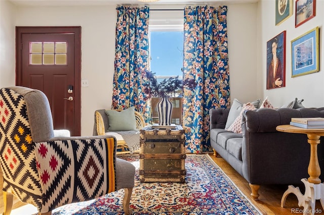 living room featuring hardwood / wood-style floors