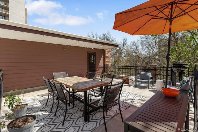 view of patio with outdoor dining space