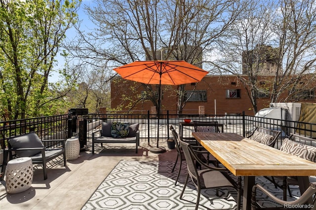view of patio / terrace with outdoor dining space and outdoor lounge area