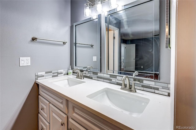2829 S Xanadu Way, Aurora, CO 80014 - bathroom with backsplash and double vanity
