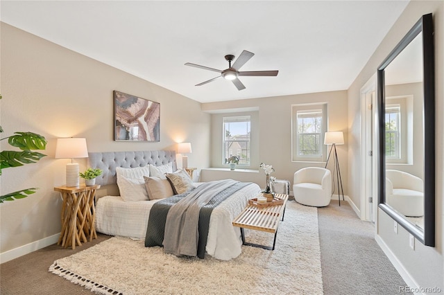 239 W Jamison Ct, Littleton, CO 80120 - bedroom featuring carpet, baseboards, and ceiling fan