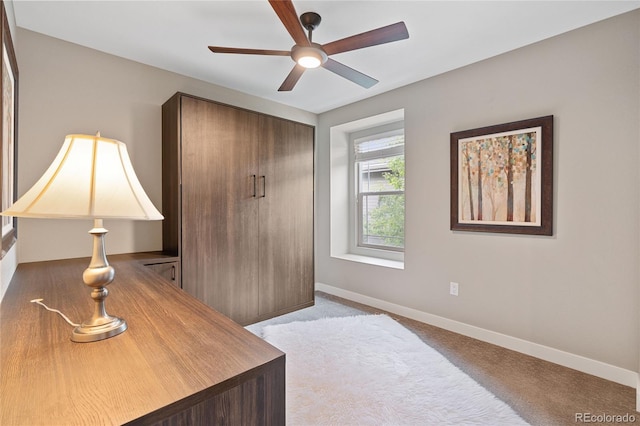 239 W Jamison Ct, Littleton, CO 80120 - carpeted office space with a ceiling fan and baseboards