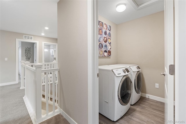239 W Jamison Ct, Littleton, CO 80120 - laundry room featuring washing machine and dryer, baseboards, and recessed lighting