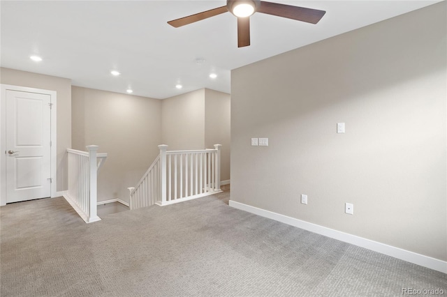 239 W Jamison Ct, Littleton, CO 80120 - unfurnished room featuring carpet flooring, ceiling fan, recessed lighting, and baseboards