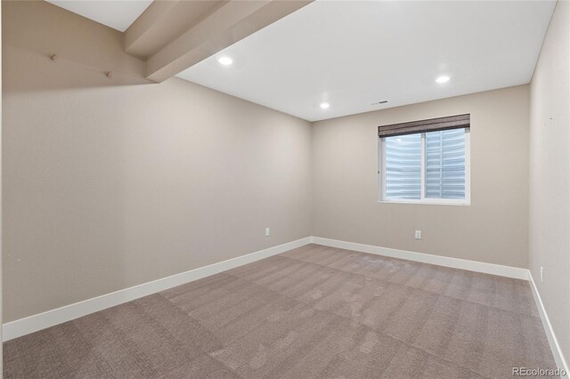 239 W Jamison Ct, Littleton, CO 80120 - spare room featuring recessed lighting, carpet, and baseboards