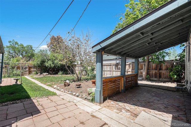 view of patio with a fenced backyard