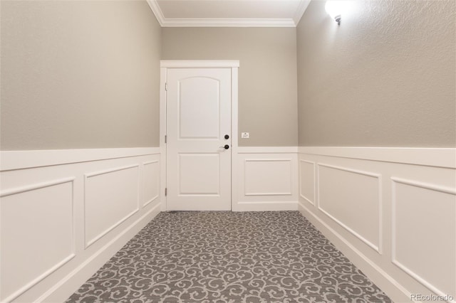 hallway with ornamental molding