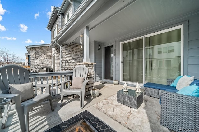 view of patio / terrace featuring an outdoor living space