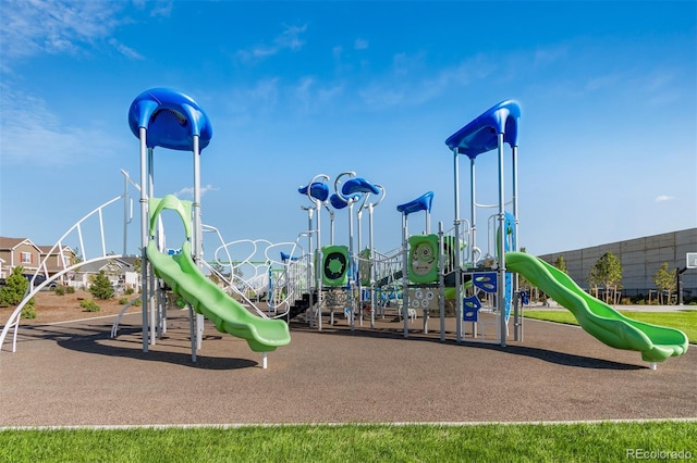 view of community jungle gym