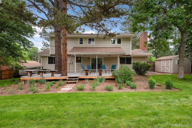 8666 E Easter Ave, Centennial, CO 80112 - back of property with a chimney and a deck