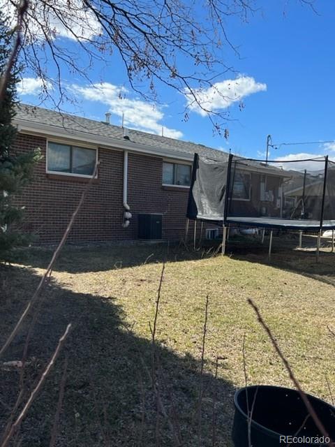 view of yard featuring a trampoline