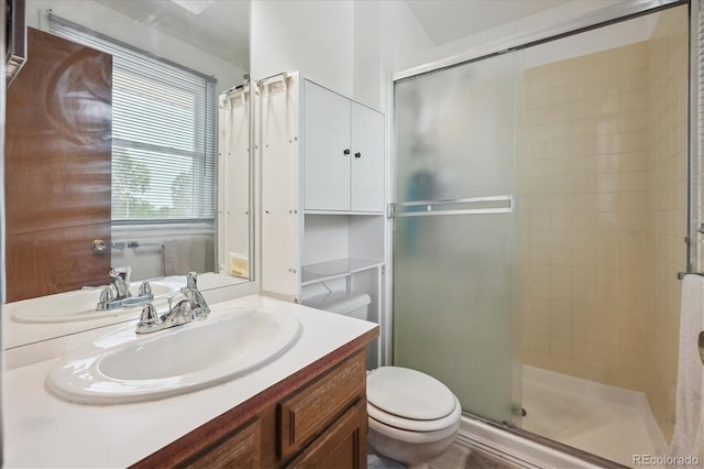 3625 E 128th Pl, Thornton, CO 80241 - full bath with a shower stall, vanity, and toilet