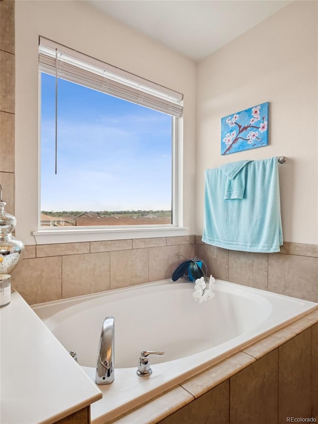 full bathroom with a bath