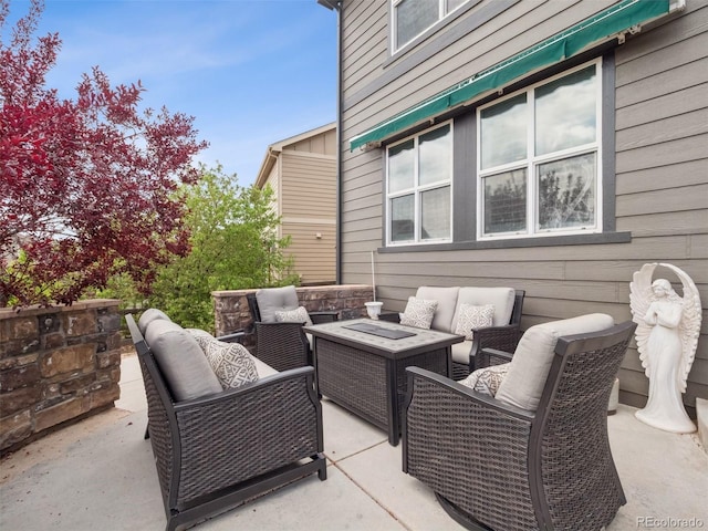 view of patio with an outdoor living space