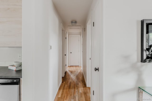 755 34th St, Boulder, CO 80303 - hall with light wood-style floors and attic access