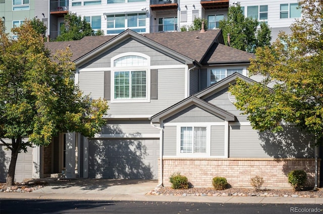 view of property with a garage