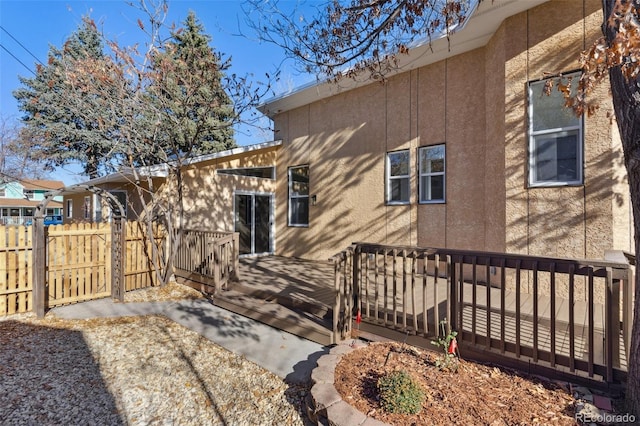 exterior space with a wooden deck