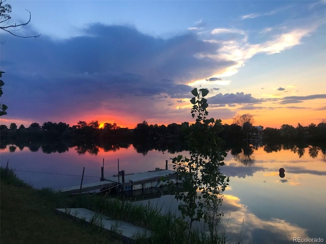 water view with a dock