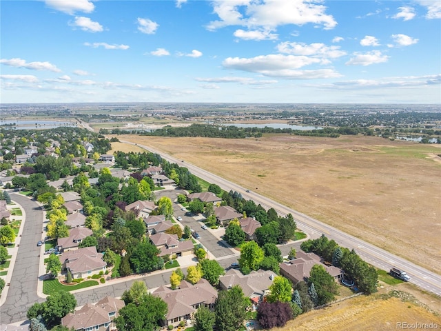 aerial view with a residential view