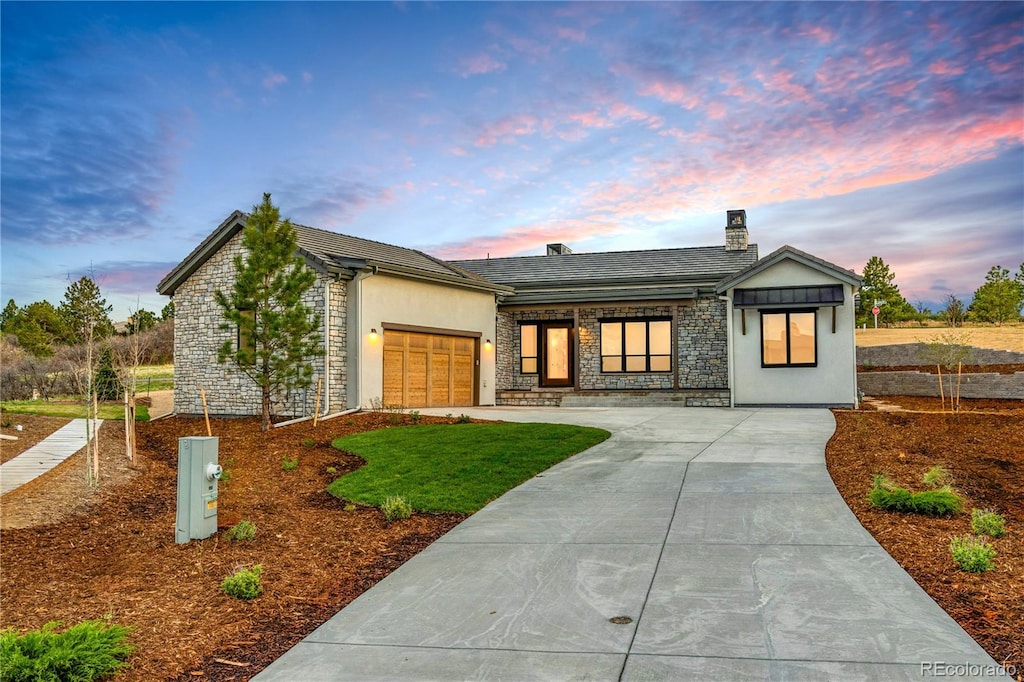 view of front of home featuring a garage