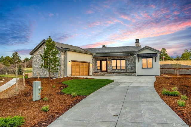 view of front of home featuring a garage