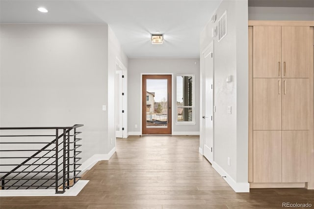 entryway featuring hardwood / wood-style flooring