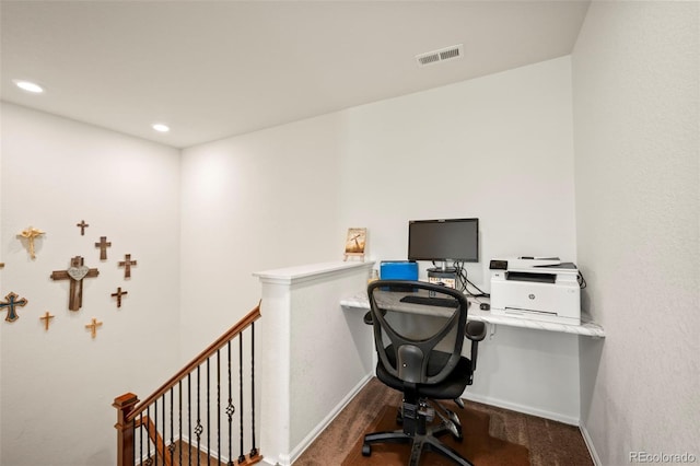 office featuring hardwood / wood-style flooring