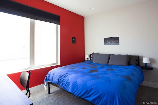 bedroom with carpet floors