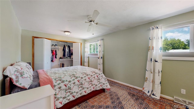 8774 Princeton St, Westminster, CO 80031 - bedroom with a closet, baseboards, and ceiling fan