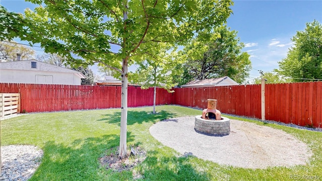 8774 Princeton St, Westminster, CO 80031 - view of yard with an outdoor fire pit
