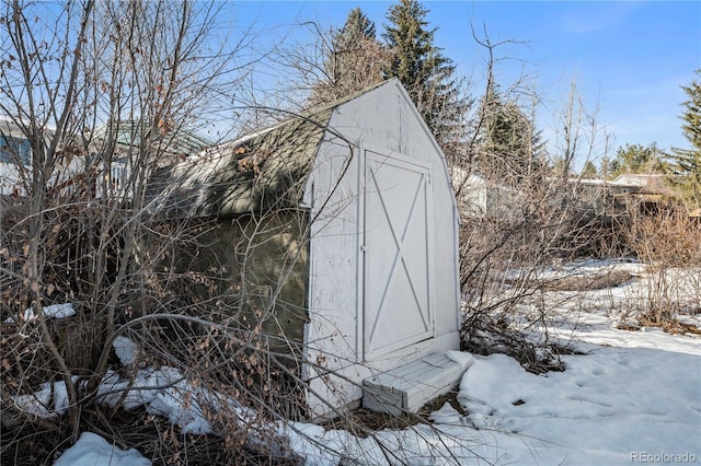 view of snow covered structure