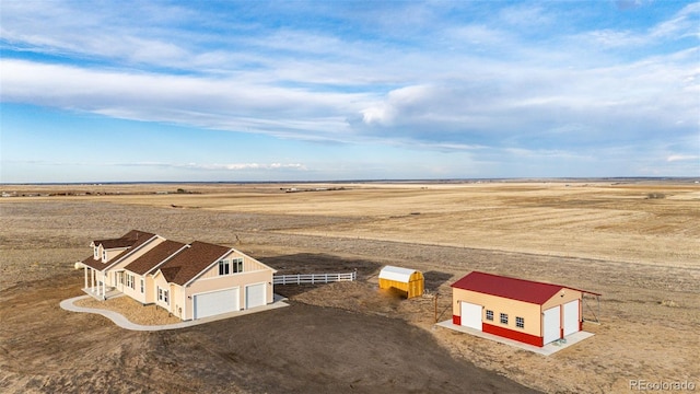 bird's eye view featuring a rural view