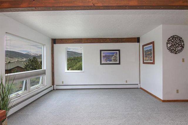 101 Ryan Gulch Ct Unit A202, Silverthorne, CO 80498 - empty room featuring carpet, a baseboard heating unit, and a textured ceiling